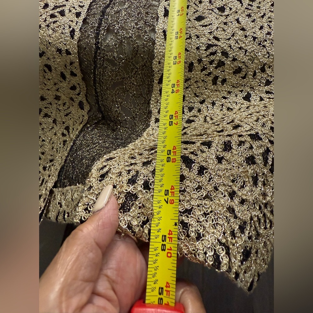 BELLE BADGLEY MISCHKA Elegant Black and Gold Embroidered Dress Size US 10 - Picture 7 of 15